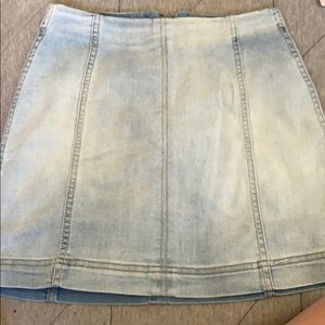 Light blue zip up jean skirt